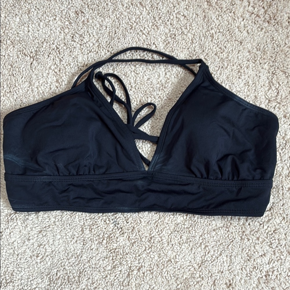 Athleta Black Swim Sports Bra Halter